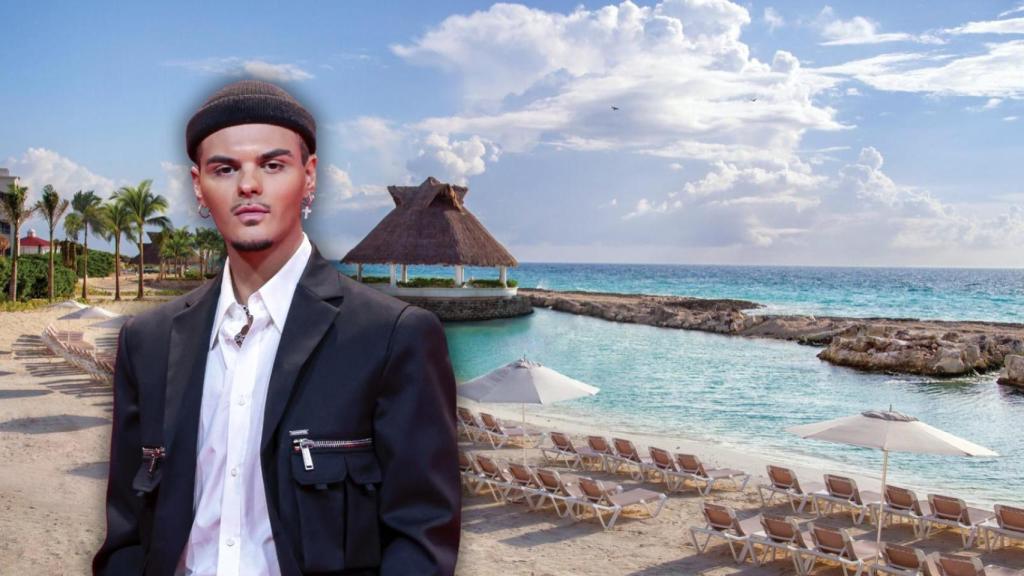 Abraham Mateo y Hard Rock Hotel Riviera Maya en un montaje de BLUPER.