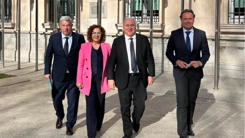 Los senadores del Partido Popular por la provincia de Toledo, Vicente Tirado, Carmen Riolobos, Israel Pérez y Miguel Ángel de la Rosa.