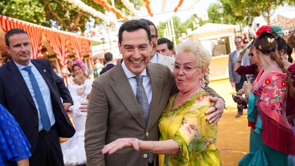 Juanma Moreno el pasado miércoles en la Feria de Abril de Sevilla