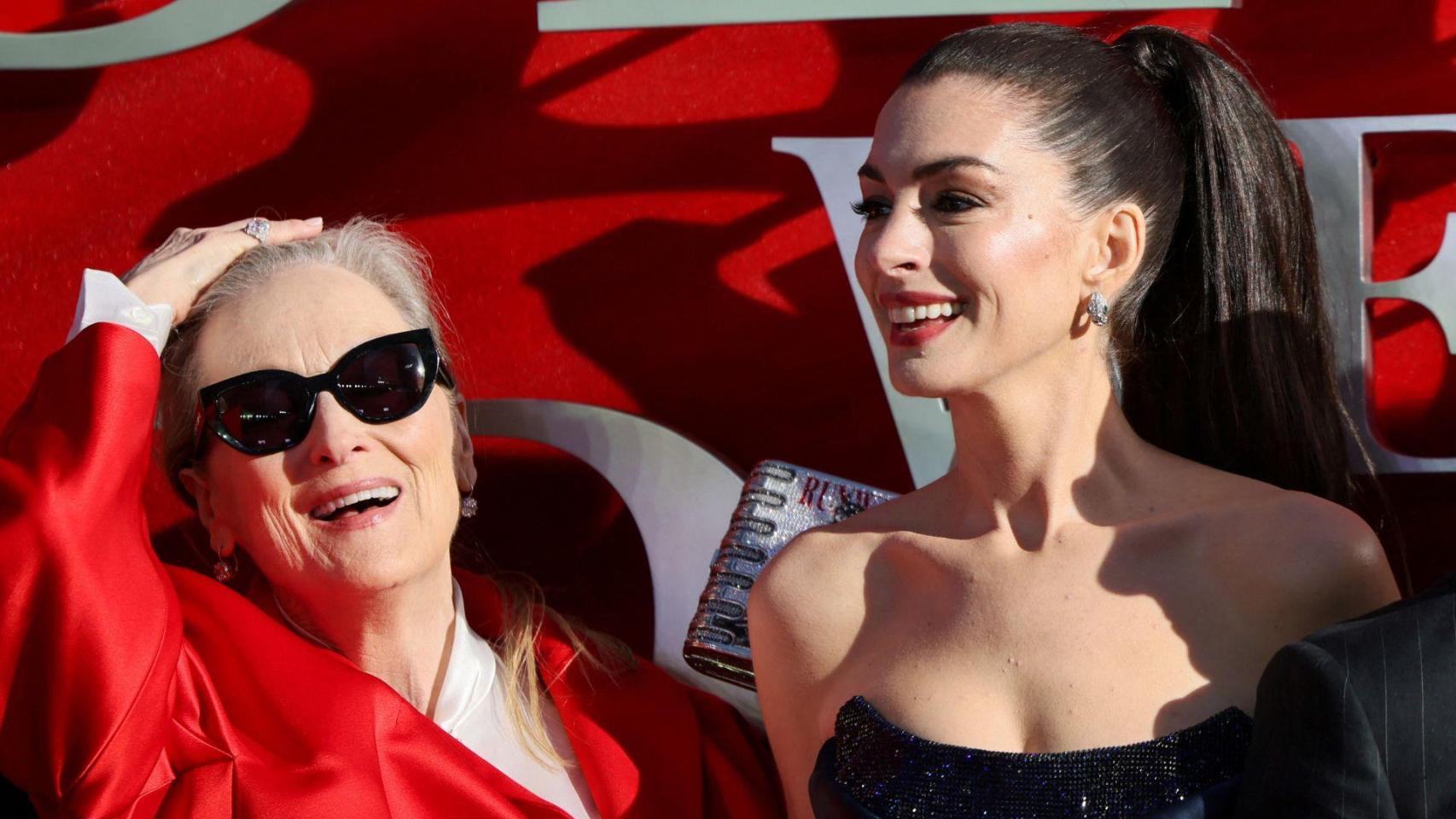 Meryl Streep y Anne Hathaway en el estreno de Londres.