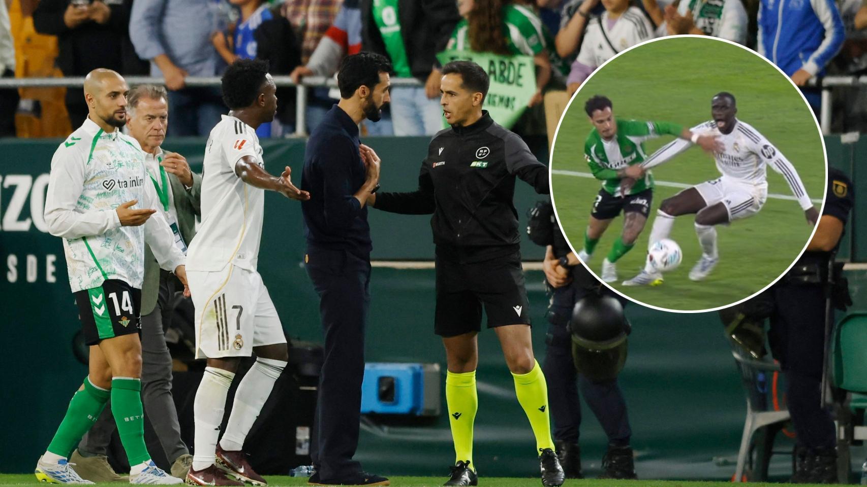 La protesta de Arbeloa por la posible falta de Antony a Mendy en el gol del Betis
