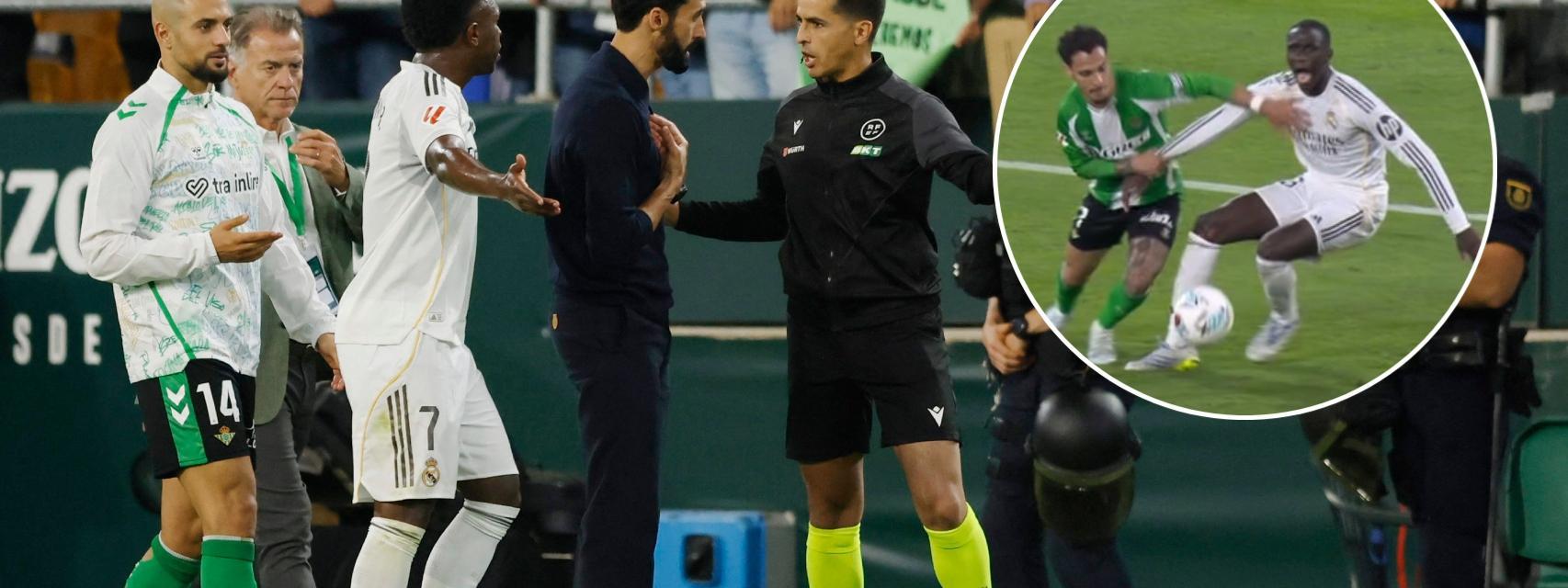 La protesta de Arbeloa por la posible falta de Antony a Mendy en el gol del Betis