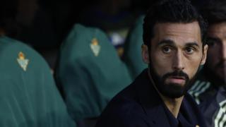 Álvaro Arbeloa, en el banquillo del Real Madrid en La Cartuja