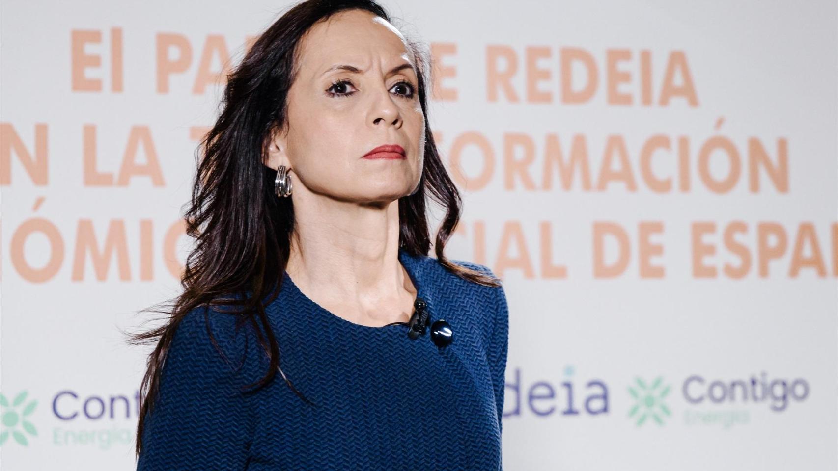 La presidenta de Redeia, Beatriz Corredor, el pasado 3 de diciembre durante un desayuno informativo en Madrid.