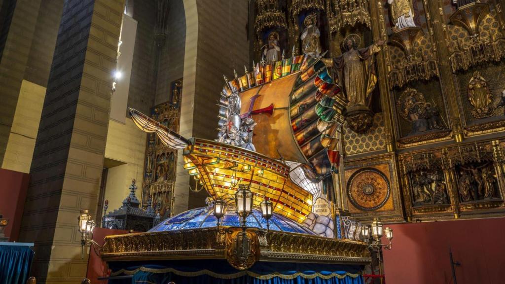 Detalle de una de las piezas del rosario zaragozano custodiadas en la Basílica del Pilar.