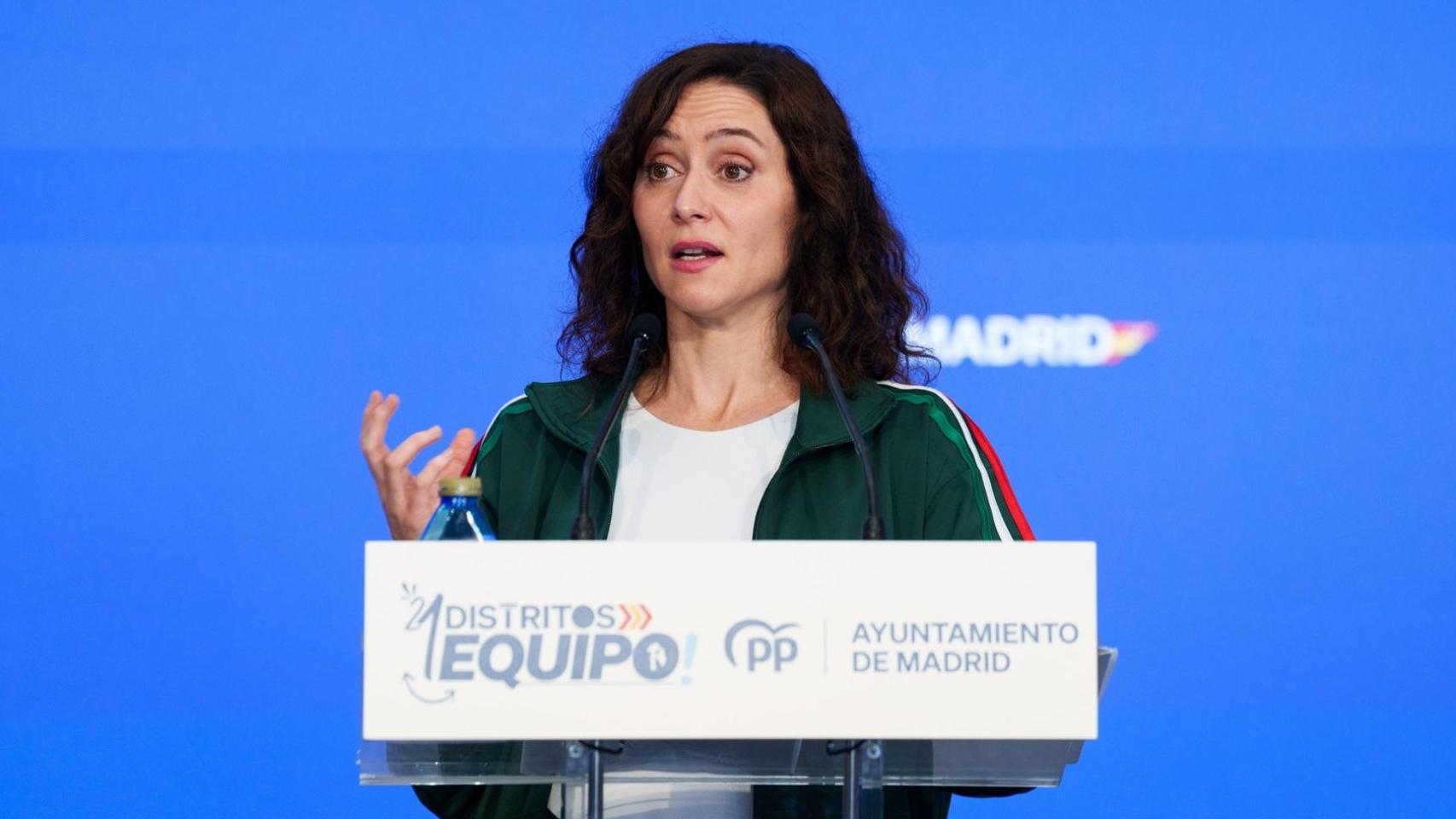 Isabel Díaz Ayuso, este sábado en un acto organizado por el PP de Madrid.