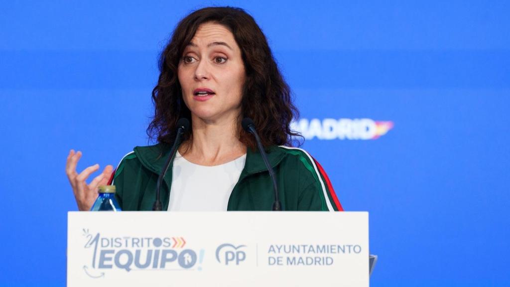 Isabel Díaz Ayuso, este sábado en un acto organizado por el PP de Madrid.