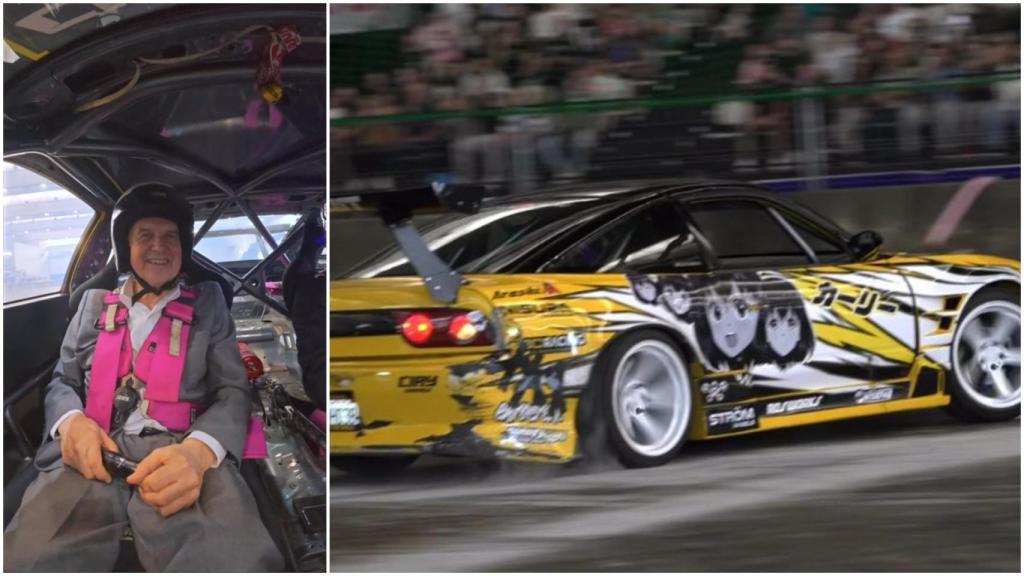 Abel Caballero prueba la emoción del drift en la Galiexpo MotorShow