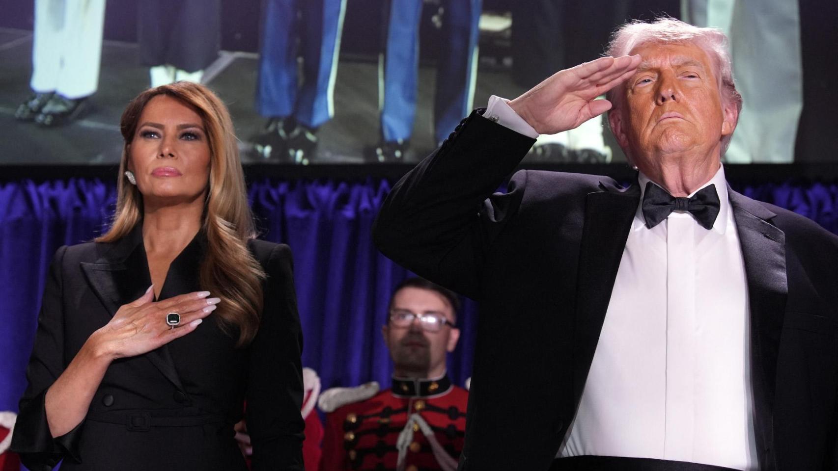 Donald Trump y su mujer, Melania Trump, en la cena de corresponsales de la Casa Blanca.