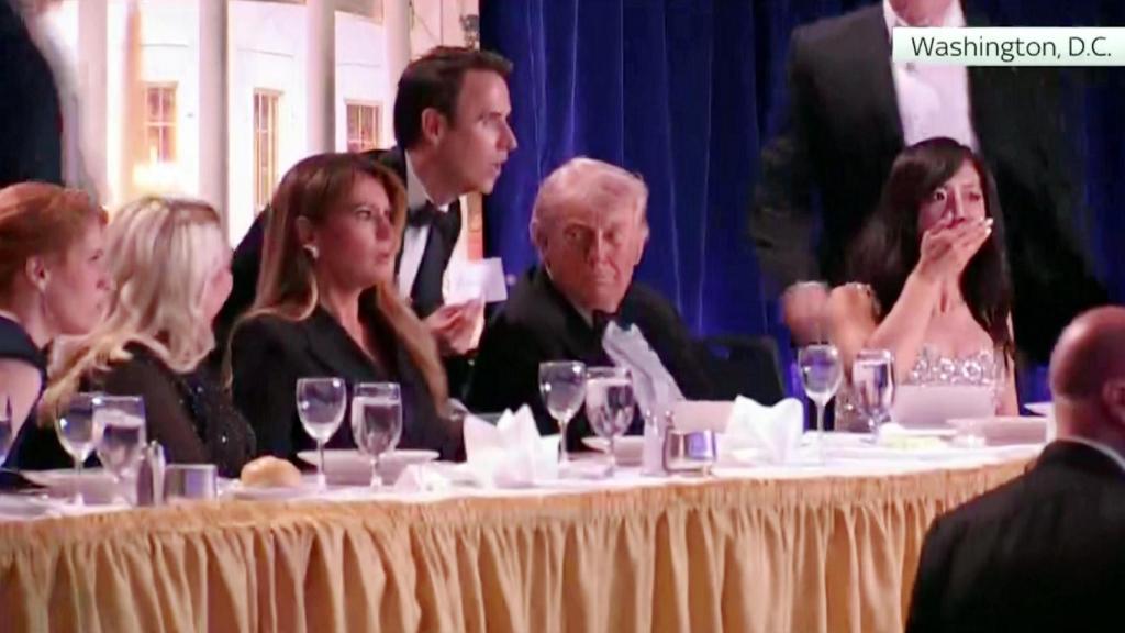 La pareja Trump, en el momento del ataque al Washington Hilton, en Washington DC