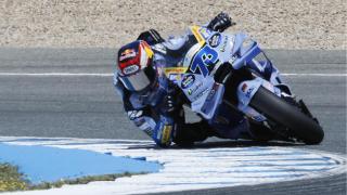Álex Márquez da un trompo durante la carrera de MotoGP del Gran Premio de España, en Jerez.