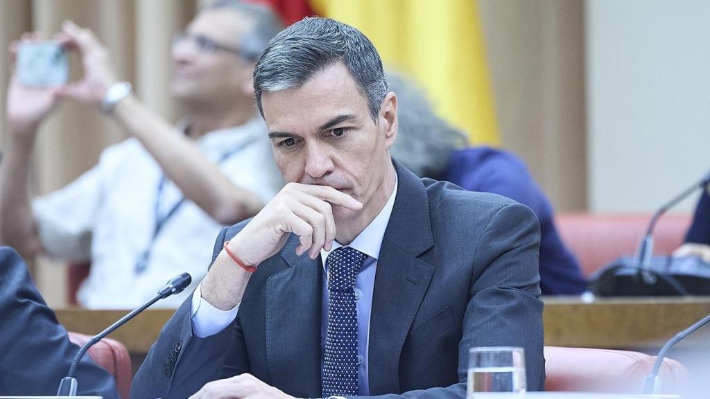 El presidente Pedro Sánchez, el miércoles durante la reunión del Panel de Expertos en IA de Naciones Unidas, en el Congreso de los Diputados.