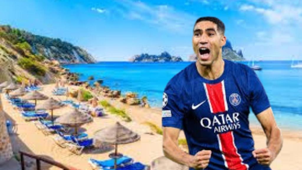 Hakimi, en un fotomontaje