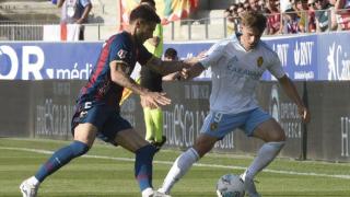 Íñigo Piña y Dani Gómez, en el Huesca - Real Zaragoza