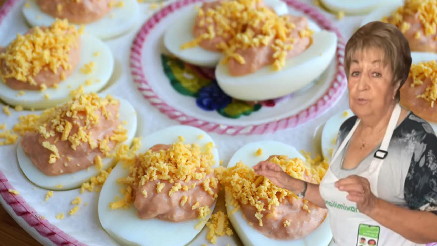 Unos huevos rellenos y Conchita.