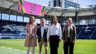 Presentación de los 'Gay Games' en el Ciutat de Valencia. EE