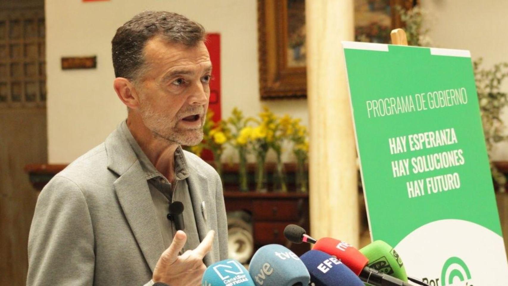 Antonio Maíllo, candidato a la Presidencia de la Junta con la confluencia Por Andalucía, en la presentación del programa electoral.