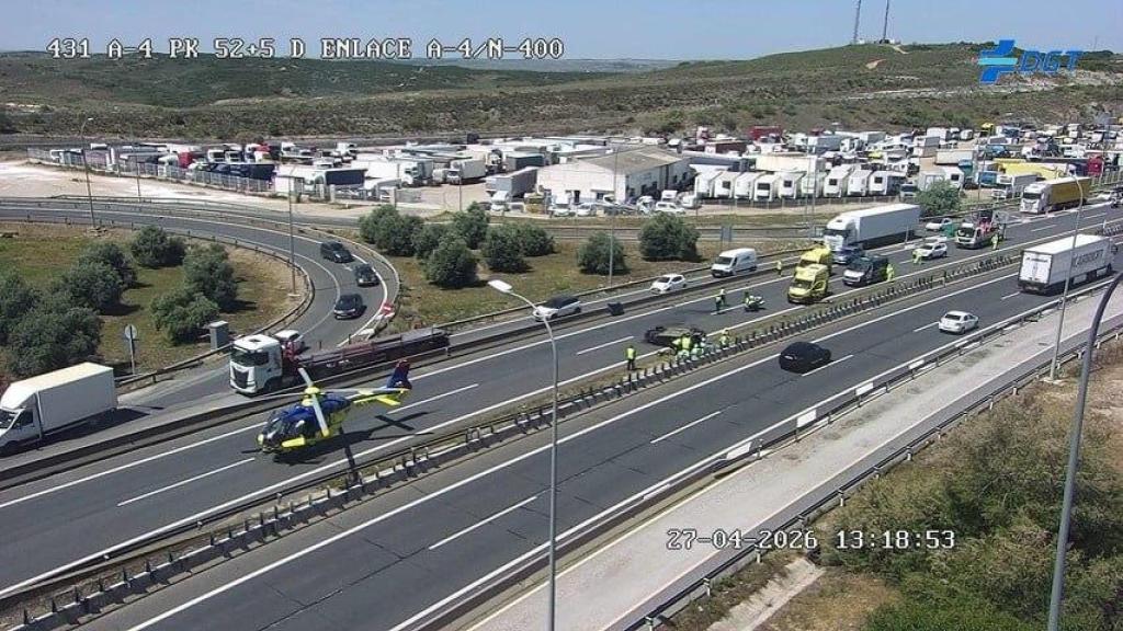 Imagen del accidente captado por las cámaras de la Dirección General de Tráfico (DGT).