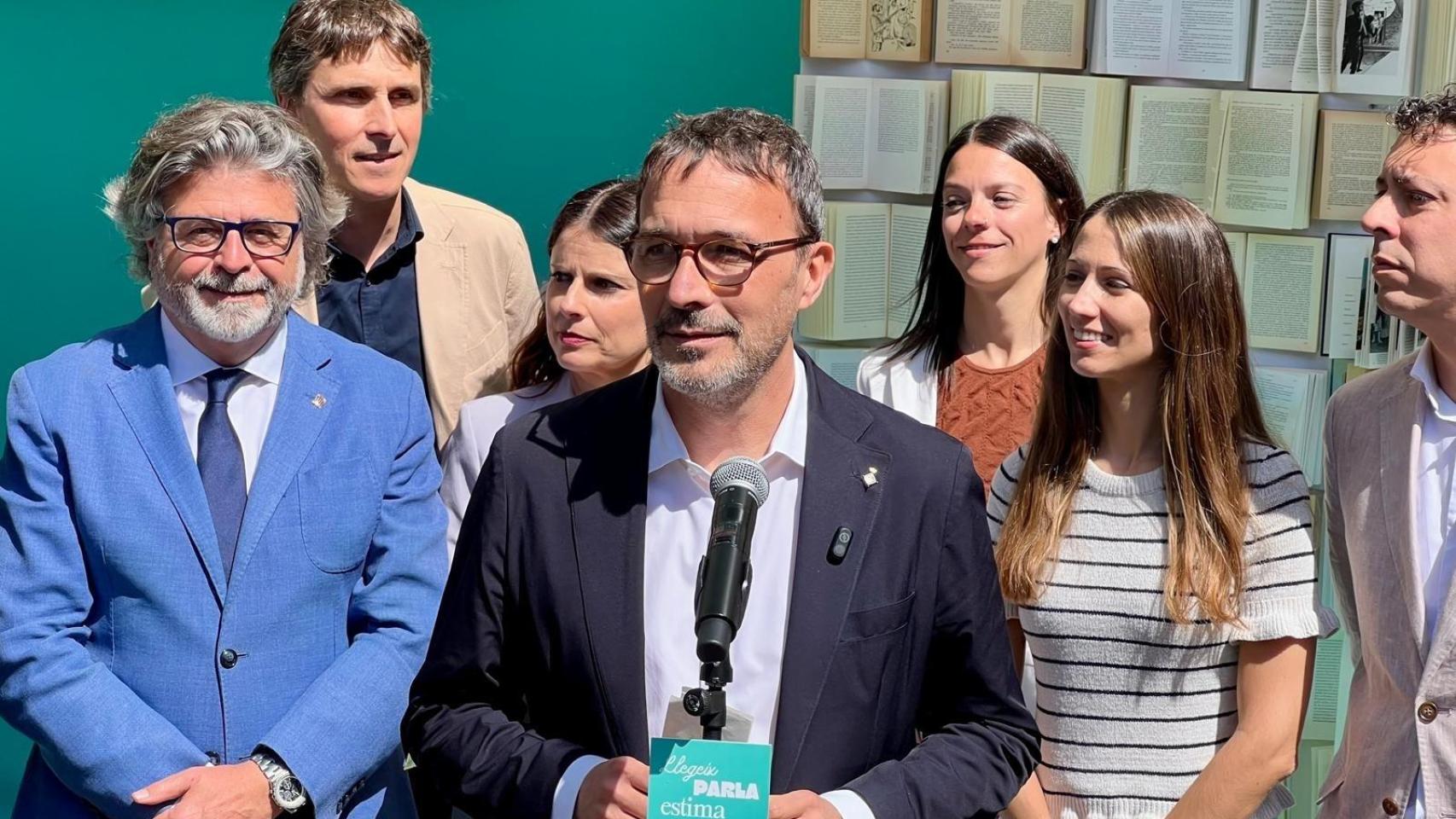 El portavoz de Junts, Josep Rius, en una atención a los medios en el centro de Barcelona Fecha: 23/04/2026.