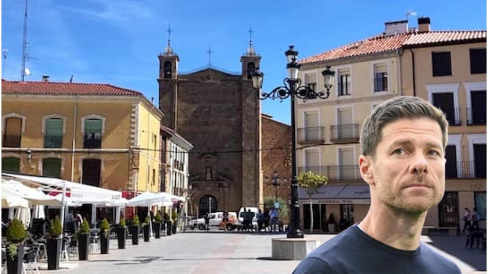 Montaje del pueblo Ágreda y Xabi Alonso.