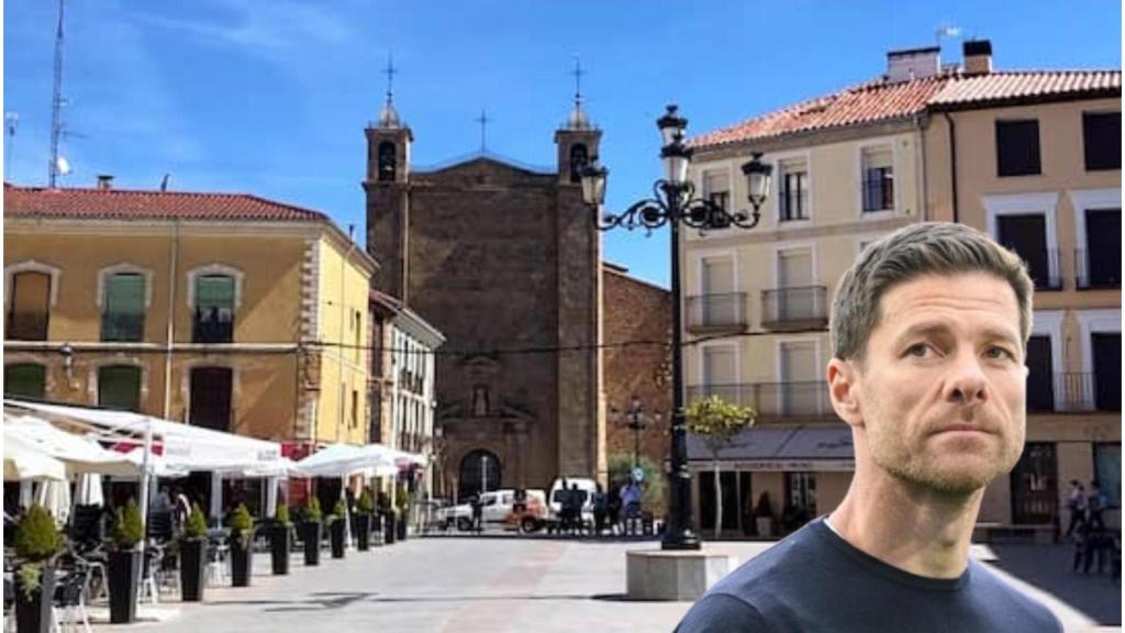Montaje del pueblo Ágreda y Xabi Alonso.