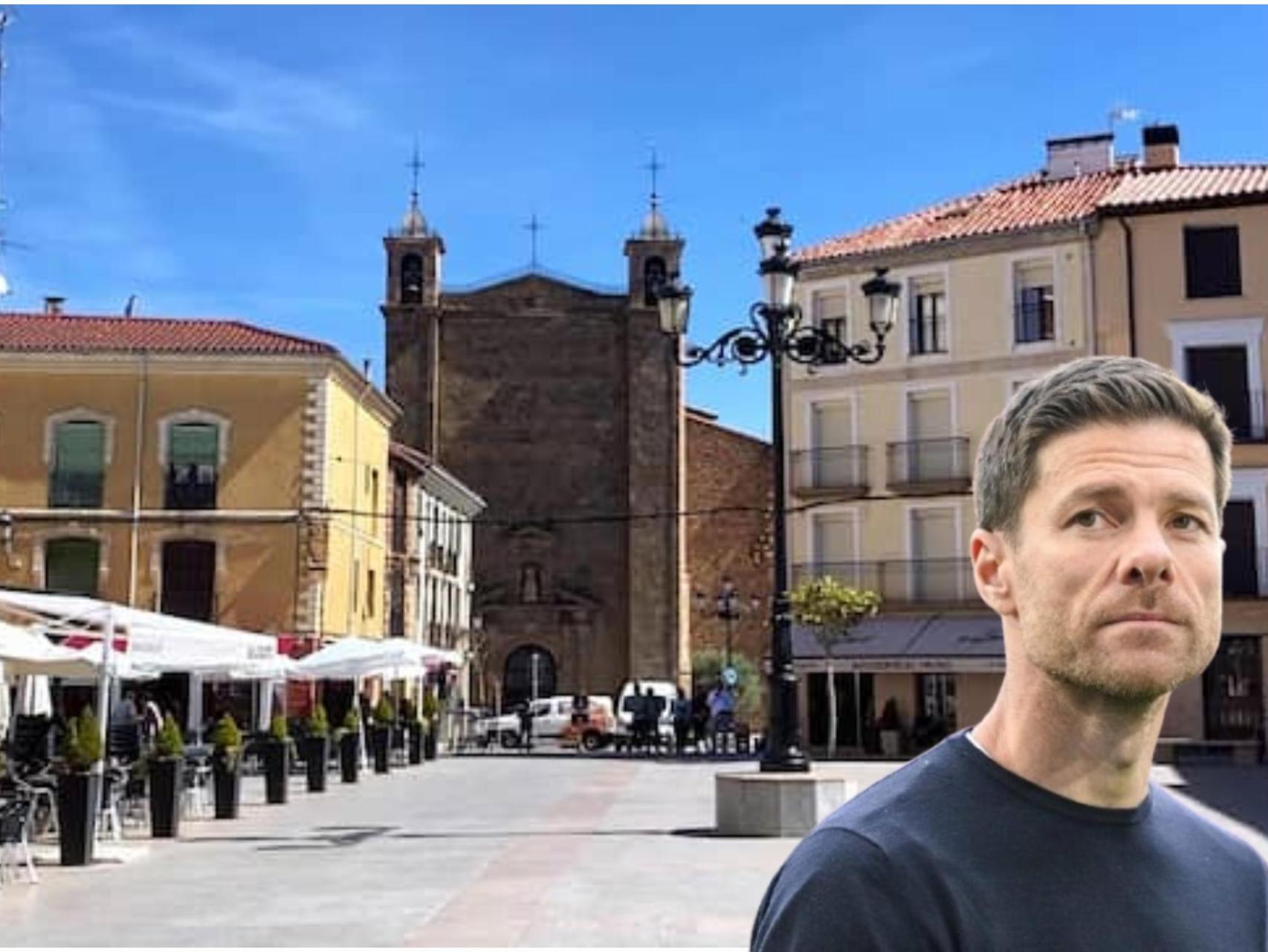 Montaje del pueblo Ágreda y Xabi Alonso.