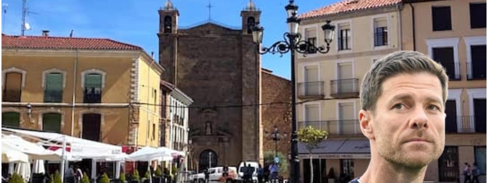 Montaje del pueblo Ágreda y Xabi Alonso.