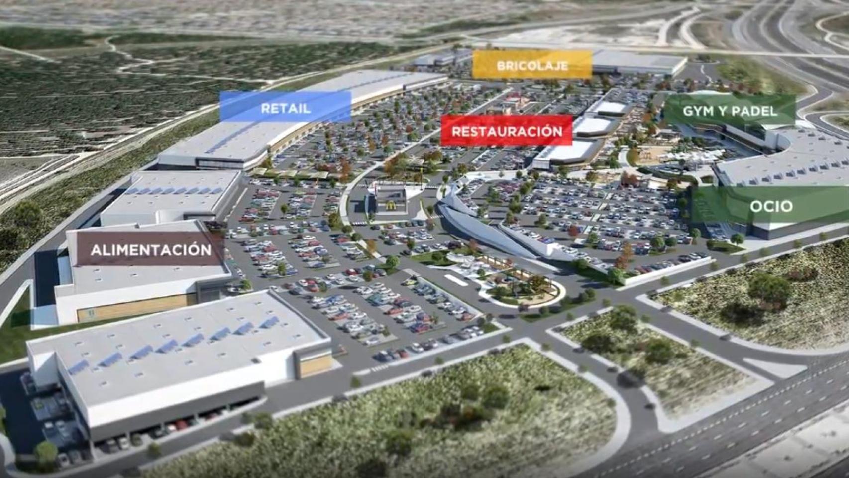 Render Parque Comercial El Cañaveral.
