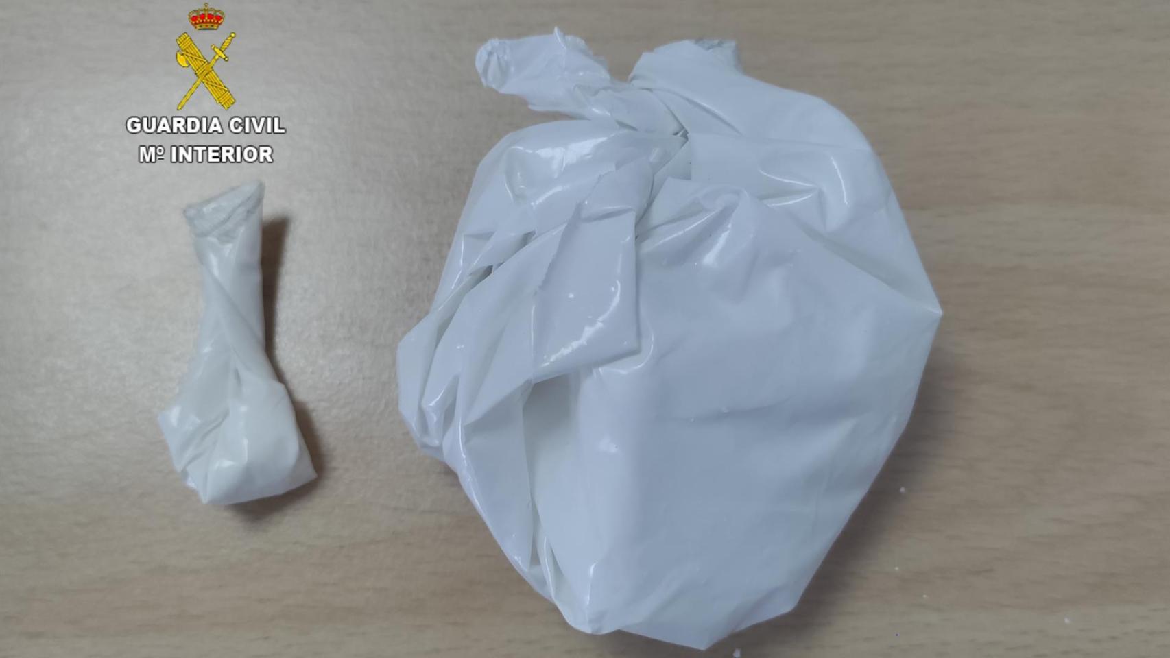 Cocaína incautada en un control en Caldas de Reis.