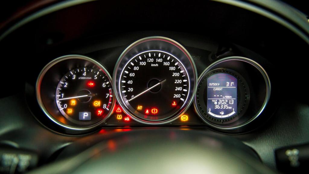 Panel de alertas del coche.