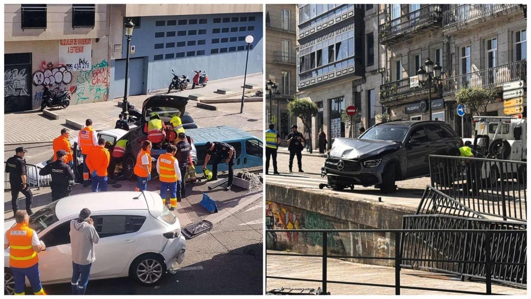 Momento del accidente en Alfonso 13, en Vigo.