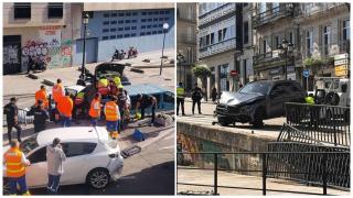 Momento del accidente en Alfonso 13, en Vigo.