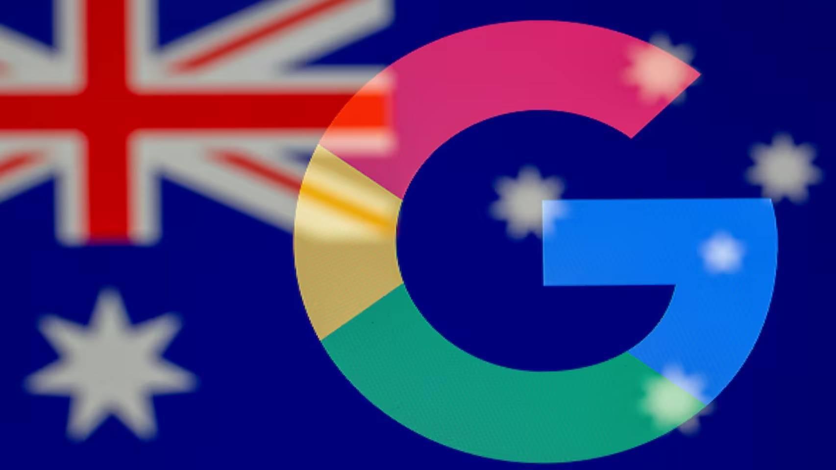 El logo de Google y la bandera de Australia.