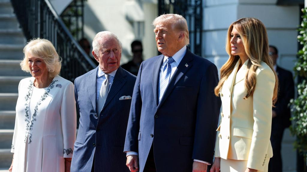 El monarca y el presidente de Estados Unidos con sus esposas.