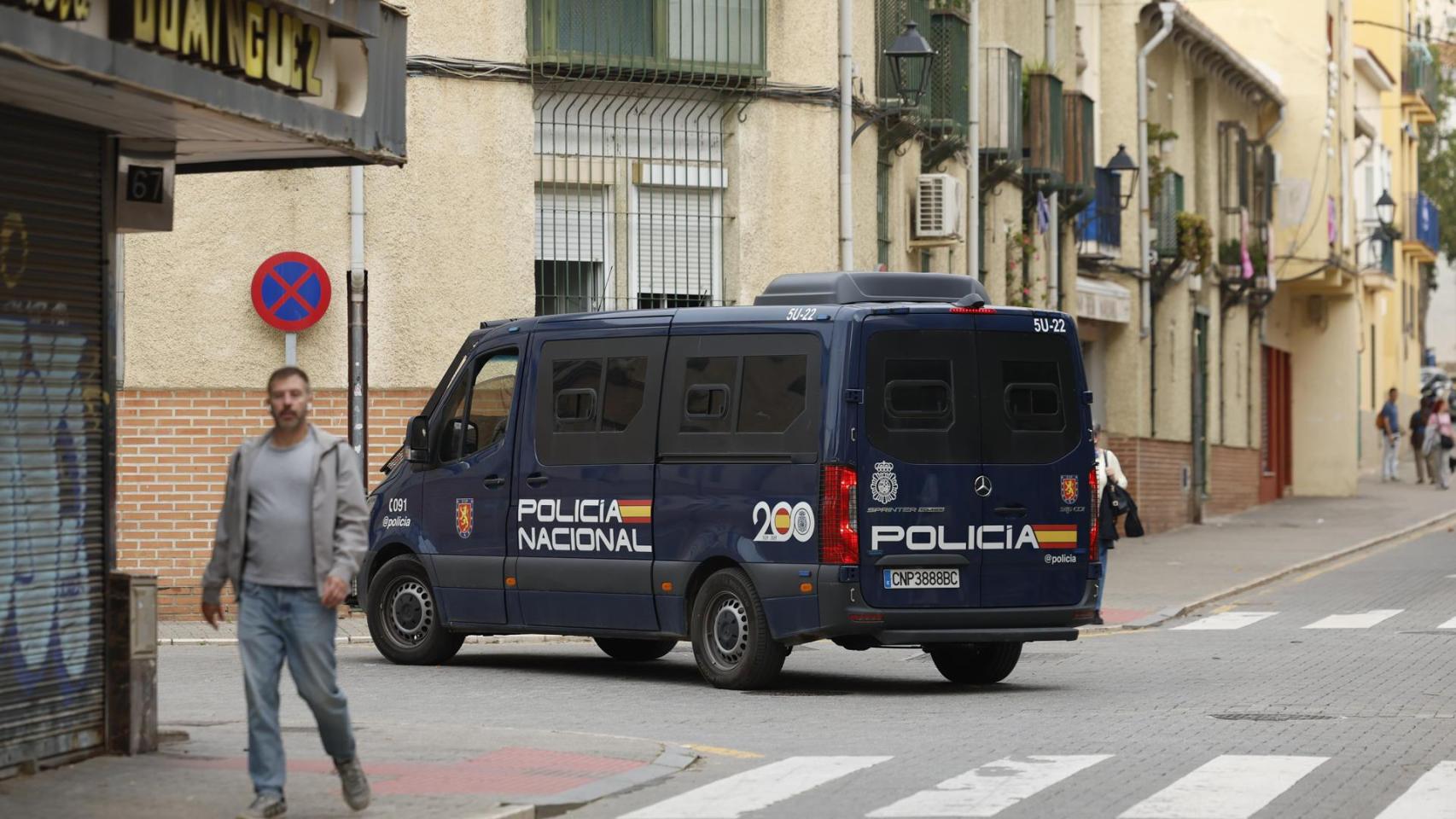 Un camión de la Policía Nacional.
