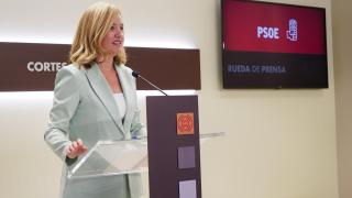 Pilar Alegría, este martes, en las Cortes de Aragón.