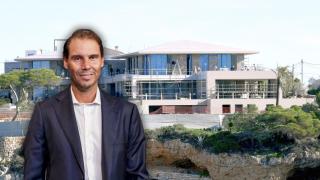 Rafa Nadal y su casa de Porto Cristo en un montaje de JALEOS. 