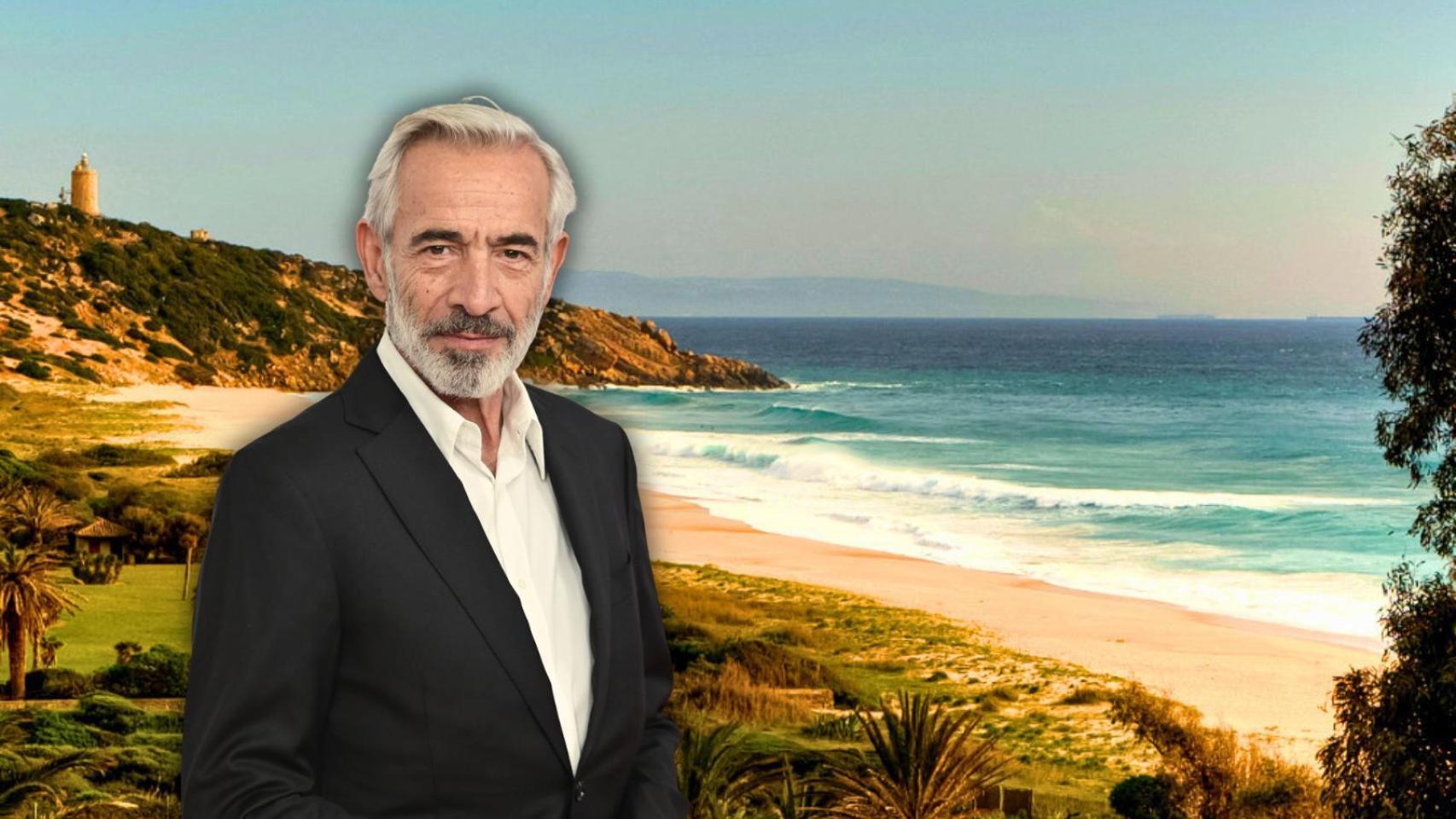 Imanol Arias y la Playa de los Alemanes en un montaje de JALEOS.