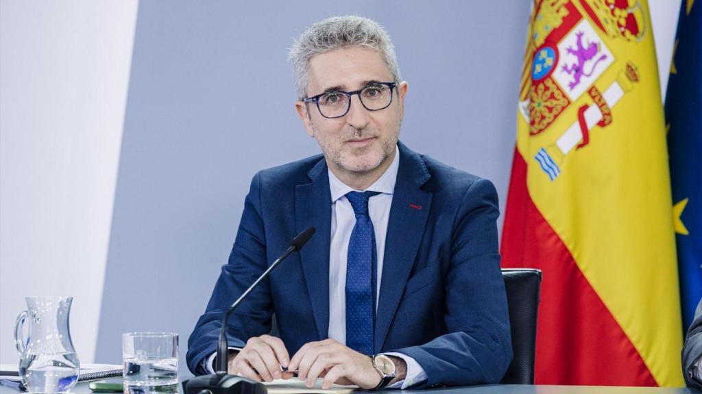 Arcadi España en la rueda de prensa posterior al Consejo de Ministros. Carlos Luján / EP