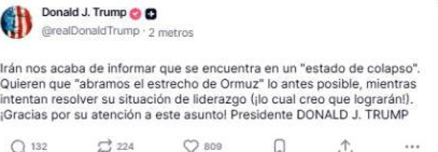 Tuit de Donald Trump