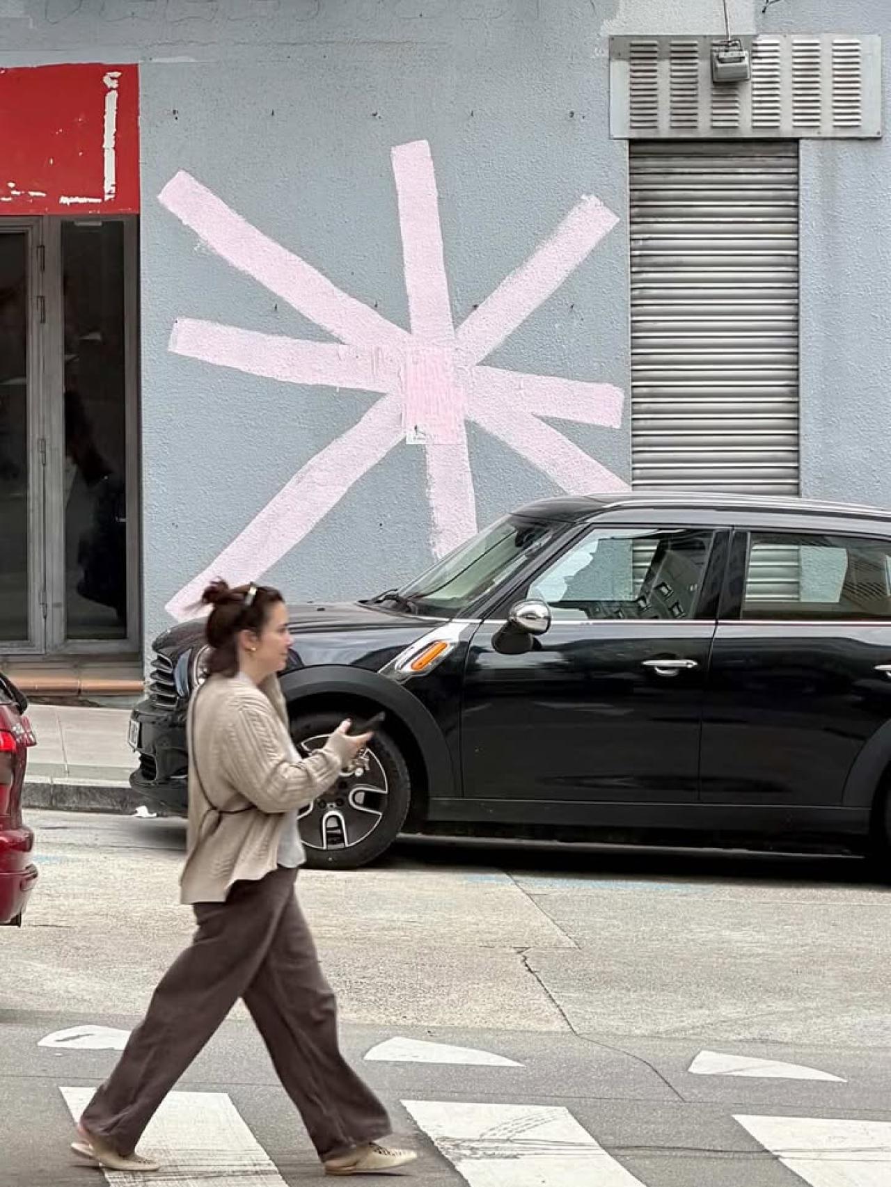 Asterisco rosa en el barrio de A Falperra.