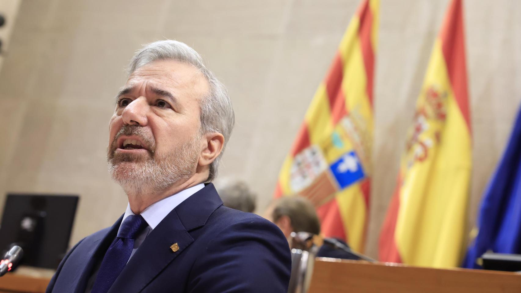 Jorge Azcón, durante su debate de investidura