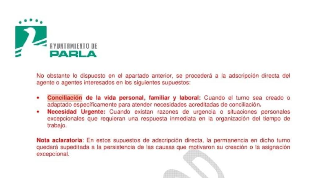 La página del borrador donde aparece dicha cláusula.