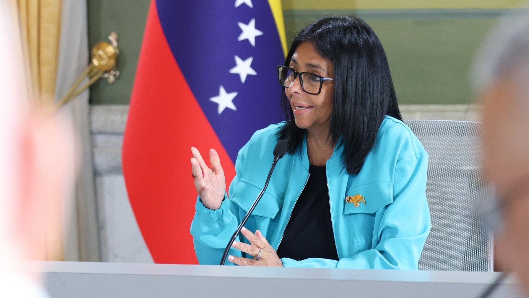 La presidenta encargada de Venezuela, Delcy Rodríguez, presenta la Gran Consulta Nacional sobre la Reforma de la Justicia Penal, el pasado jueves en Caracas.