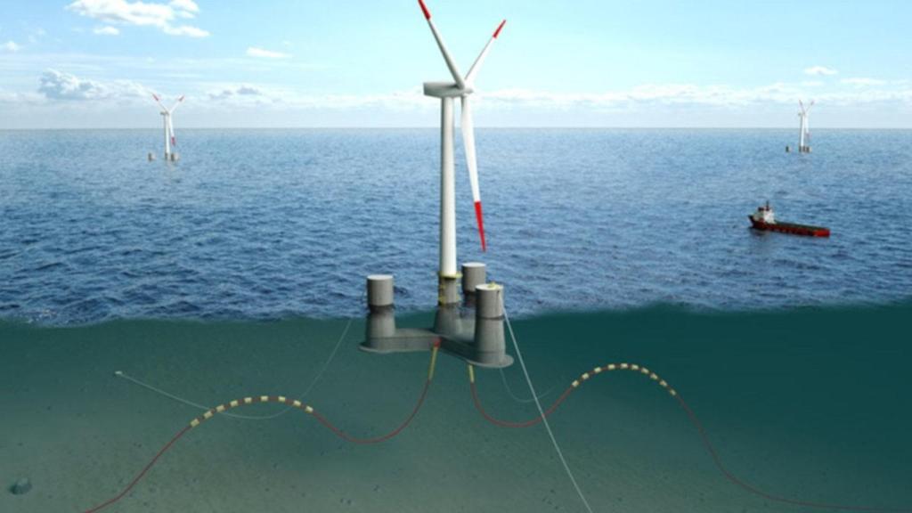 Una turbina eólica marina