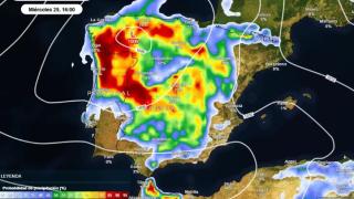 Probabilidad de precipitaciones este miércoles. Foto: Meteored.