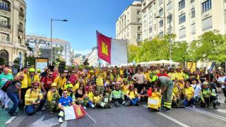 Protesta de los bomberos forestales de Castilla-La Mancha. 