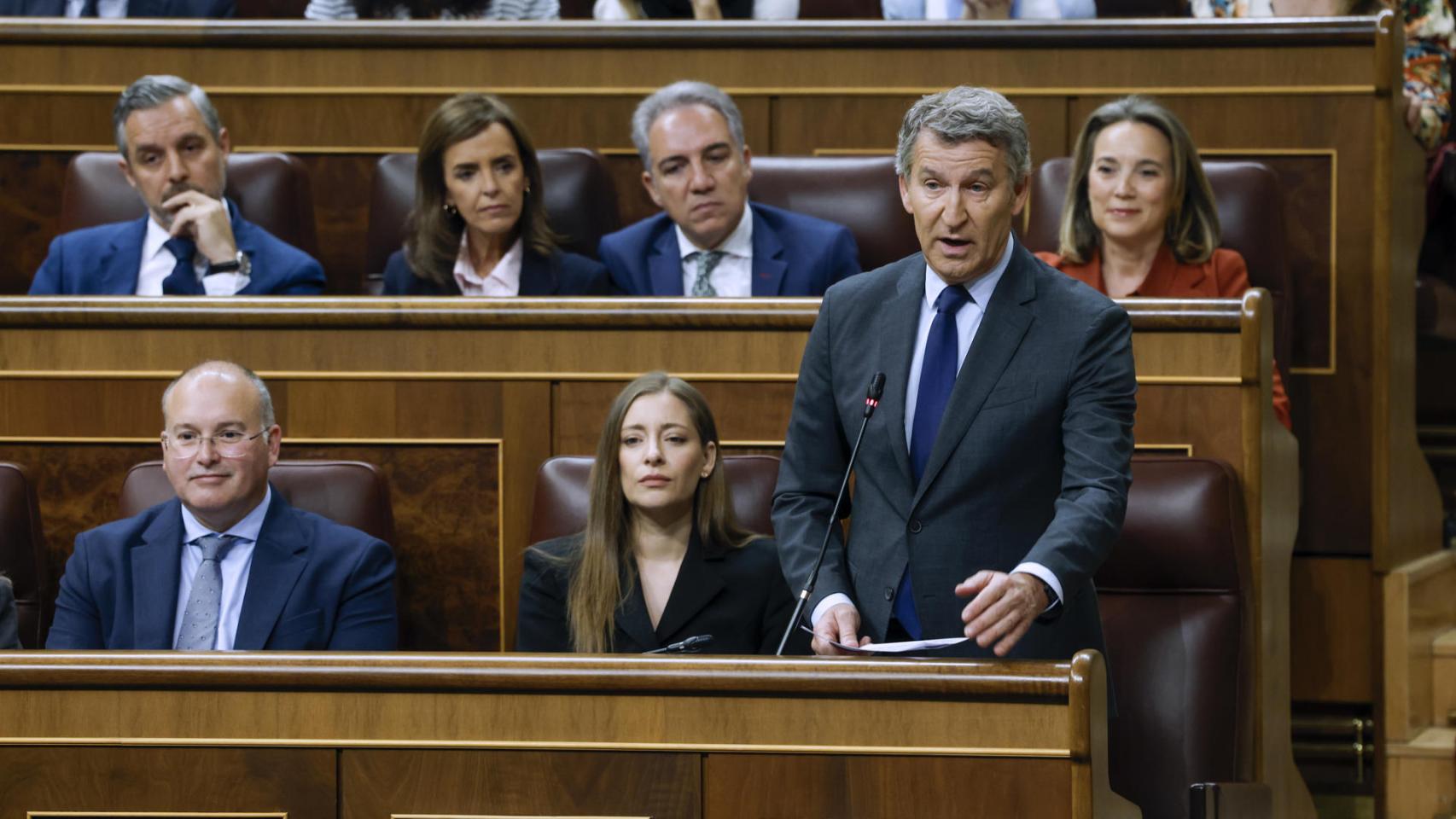 Feijóo durante la sesión de control al Congreso.