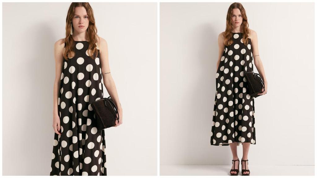 Vestido evasé estampado. Ref. 58362104554