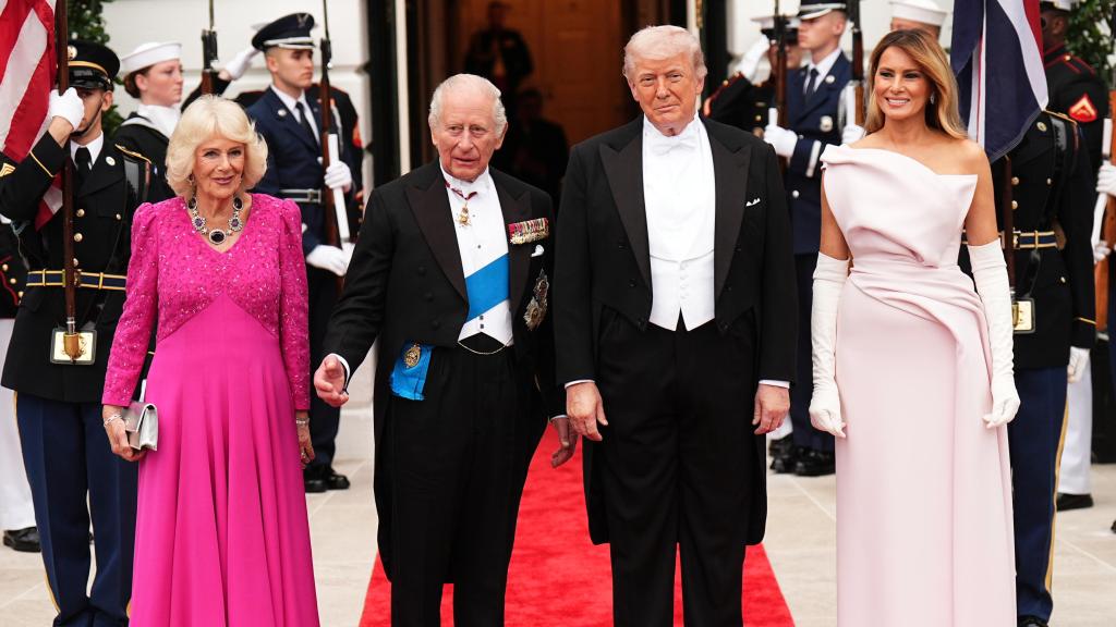 Camilla, Carlos III, Donald Trump y Melania.